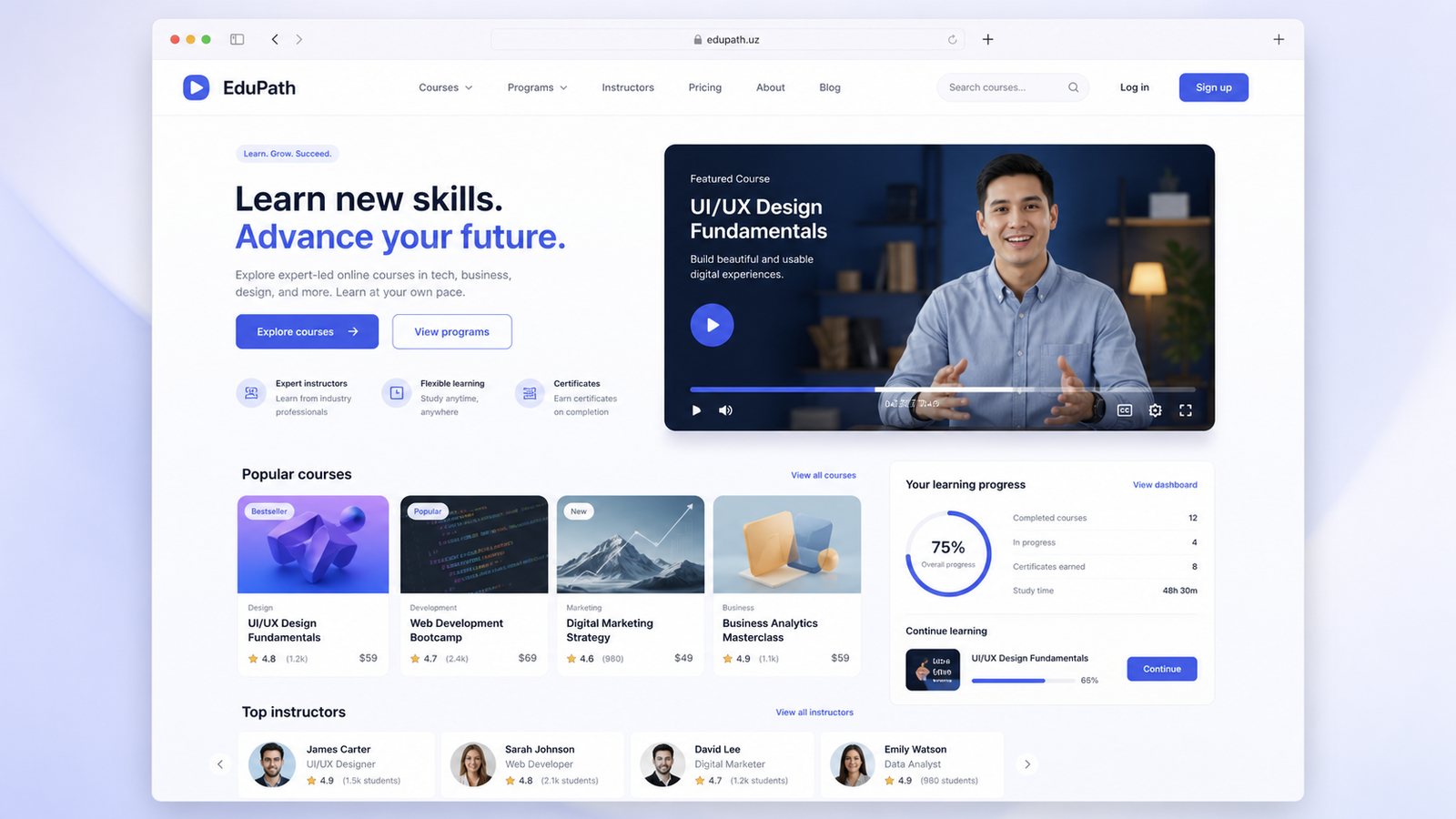 Превью образовательного сайта EduPath